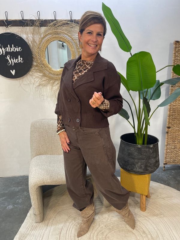 Vest met Kraag - Choco