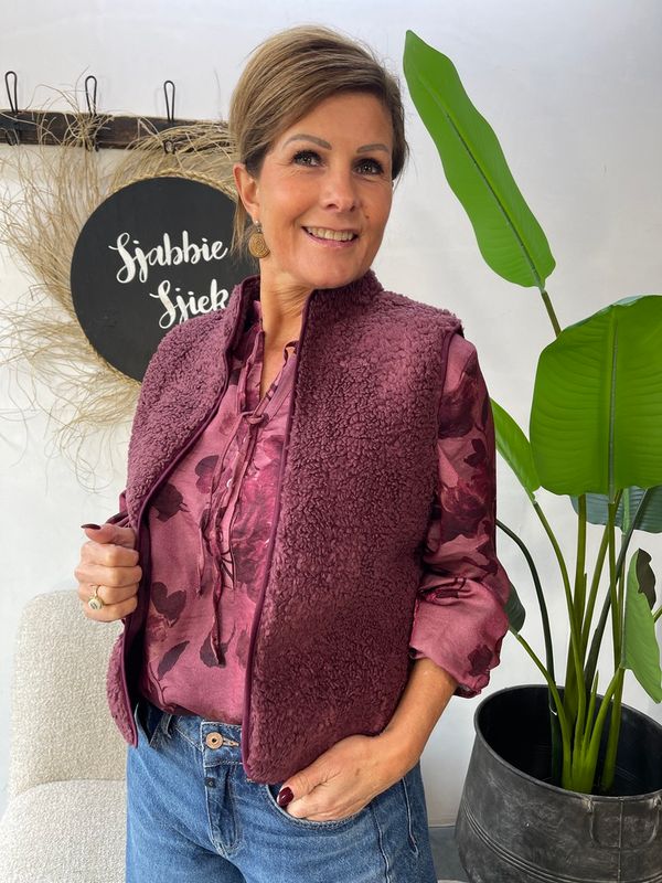Fluffy Gilet Moira - Bordeaux