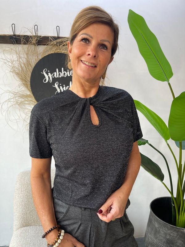 Top Myron Zwart Glitter