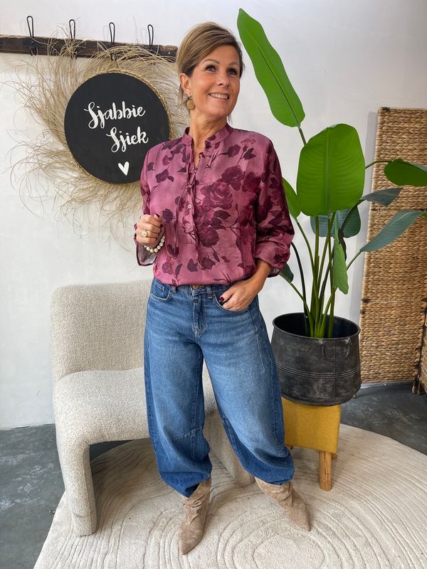 Blouse Mack met Bloemen - Rose