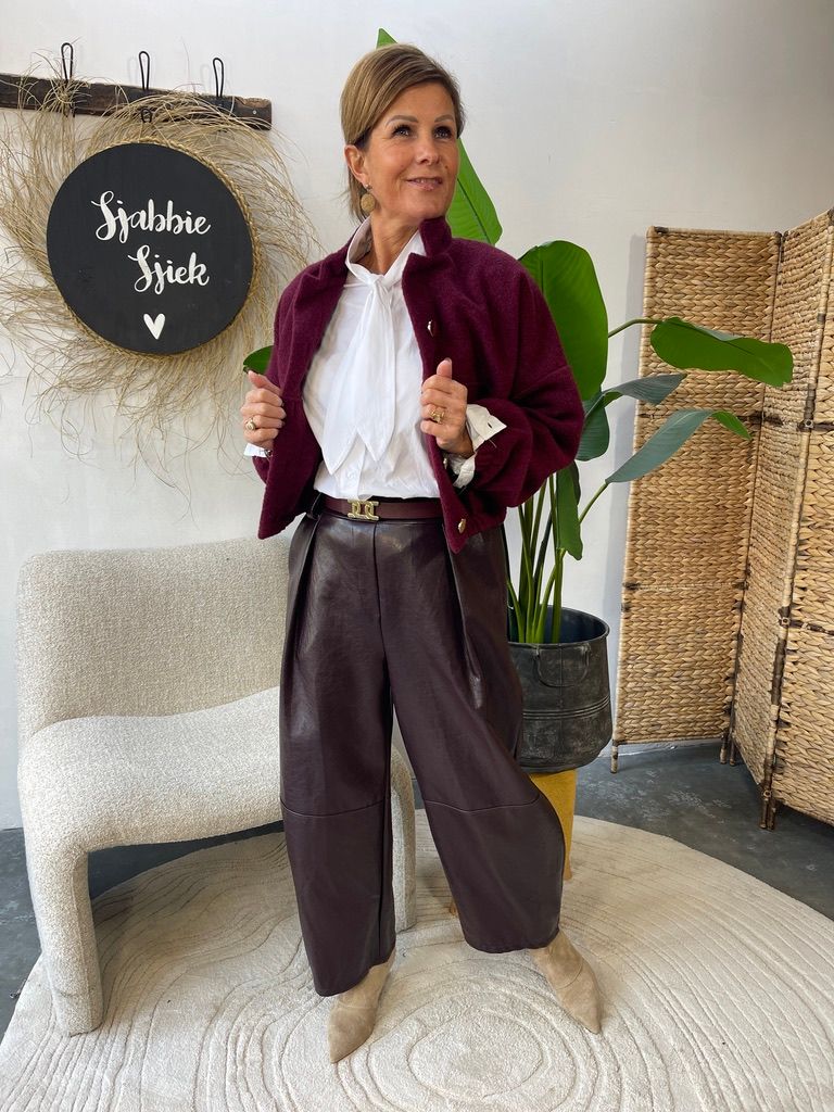 Leatherlook Ballonbroek - Bordeaux