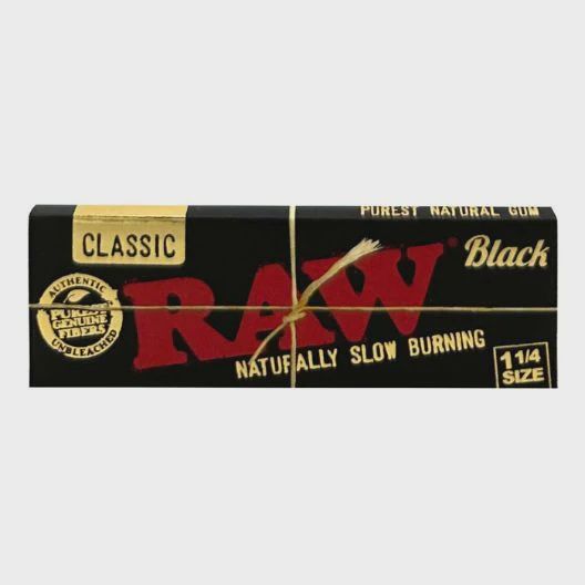 RAW Black Organic Hemp Rolling Papers - 1¼