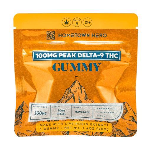 Hometown Hero Delta-9 Peak 100mg Live Rosin Gummy