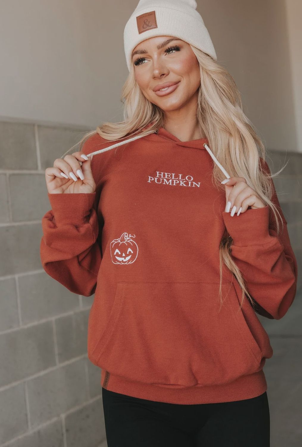 AMPERSAND UNIVERSITY HOODIE- HELLO PUMPKIN