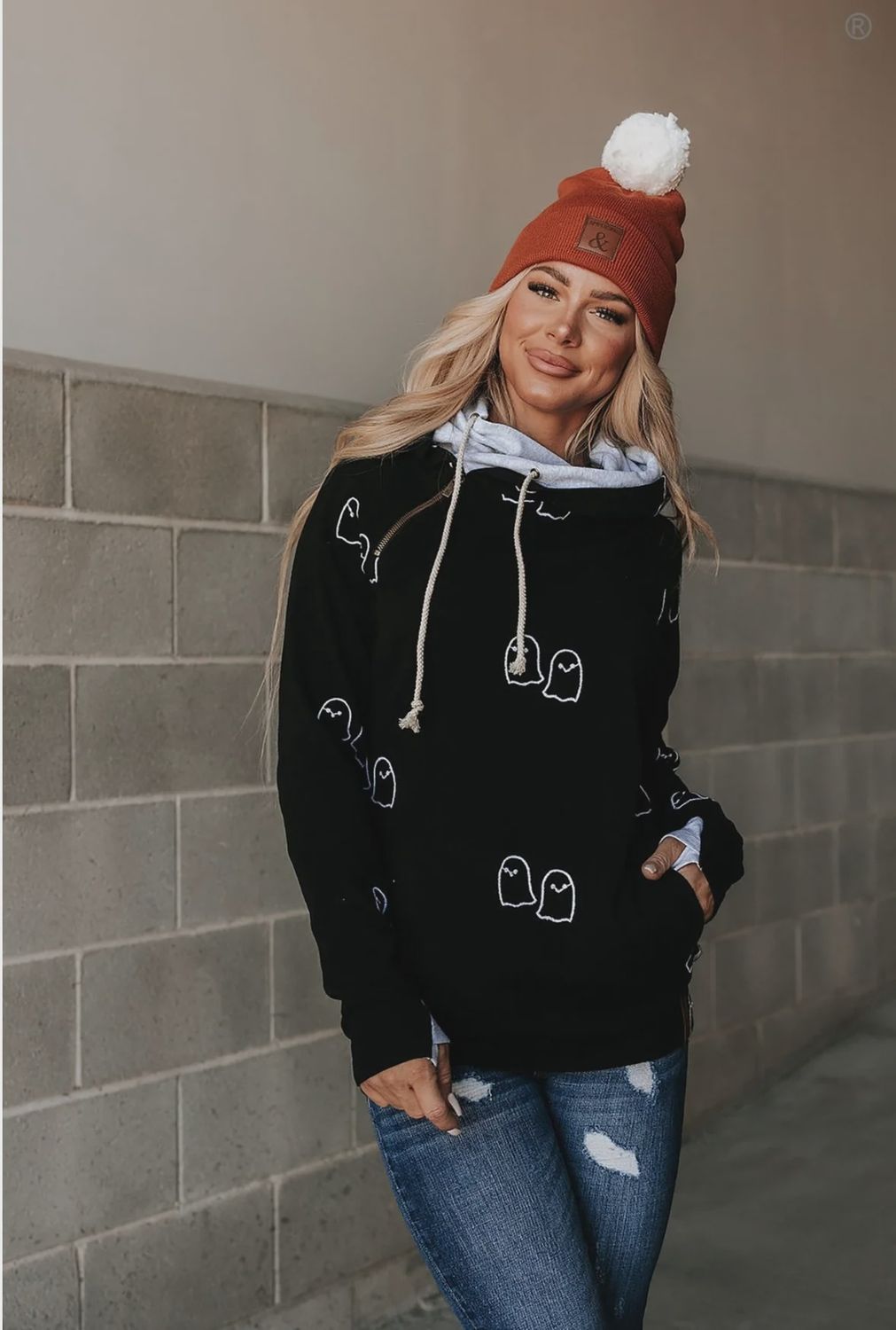 AMPERSAND DOUBLE HOOD SWEATSHIRT- GHOUL FRIENDS