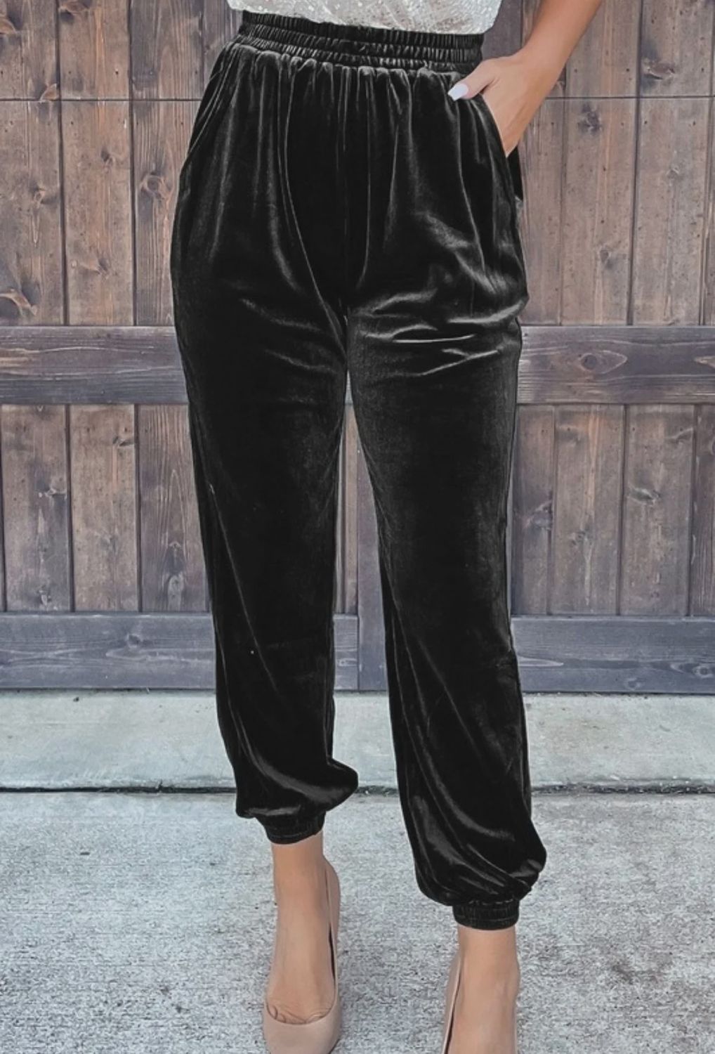 Cinder velvet joggers