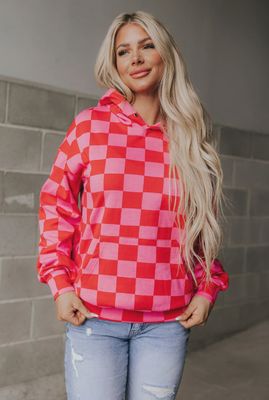 Love Language Checked Hoodie