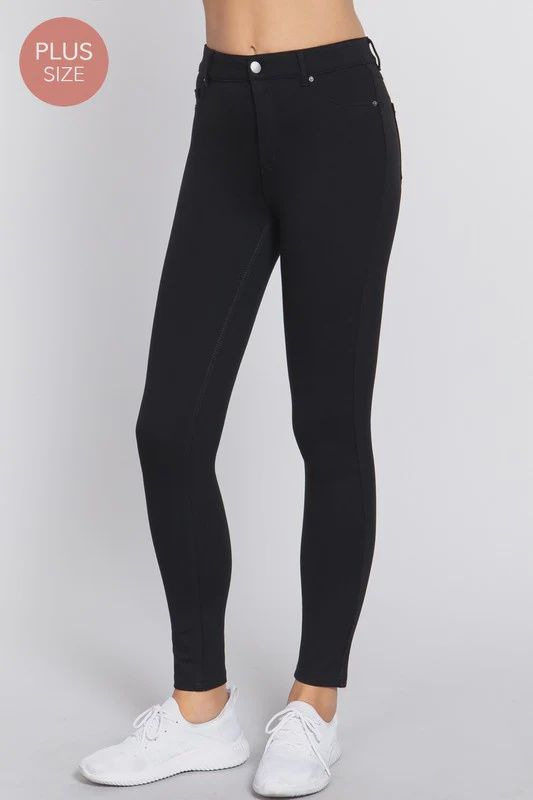 5-POCKETS SHAPE SKINNY PONTE MID-RISE PANTS  *** PLUS SIZE ***