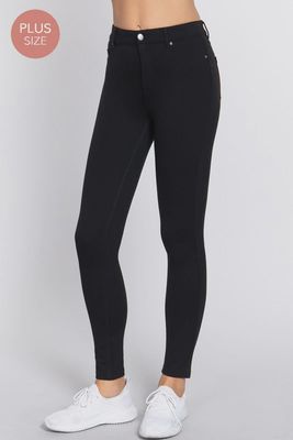 5-POCKETS SHAPE SKINNY PONTE MID-RISE PANTS  *** PLUS SIZE ***