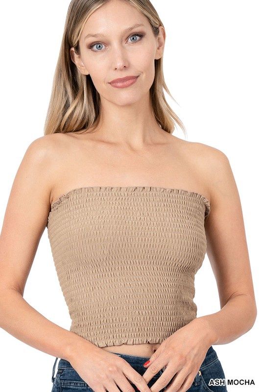 SMOCKED TUBE TOP