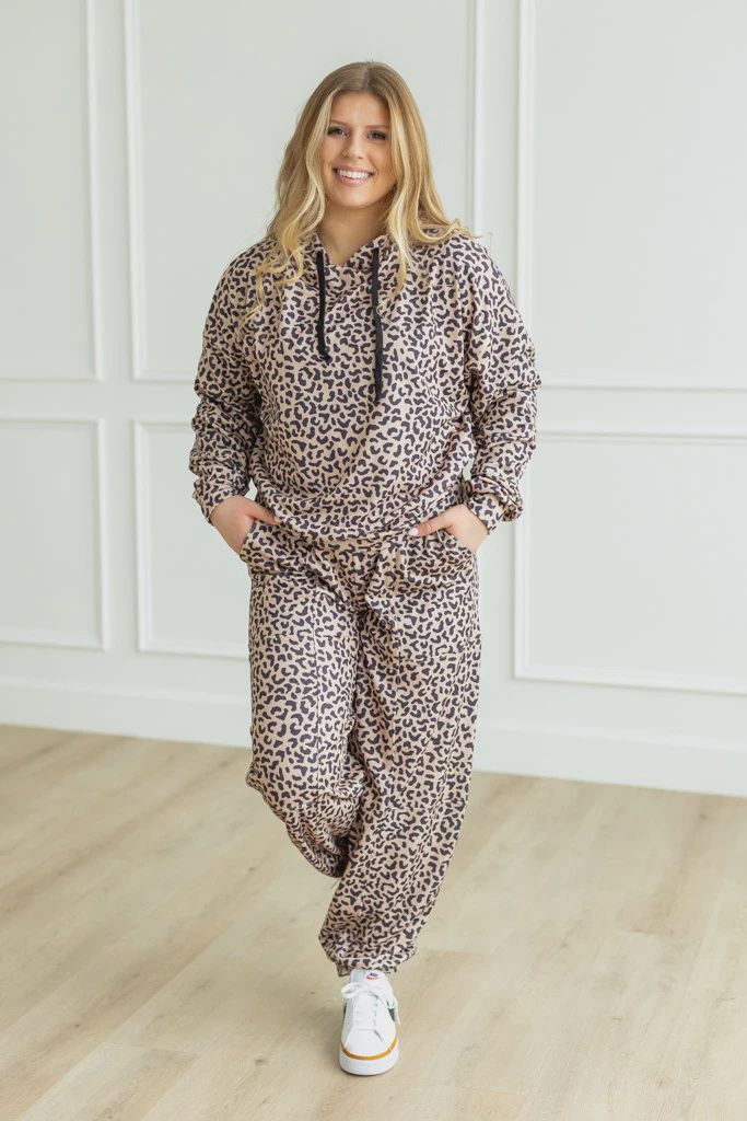 LEOPARD HOODIE JOGGER SET