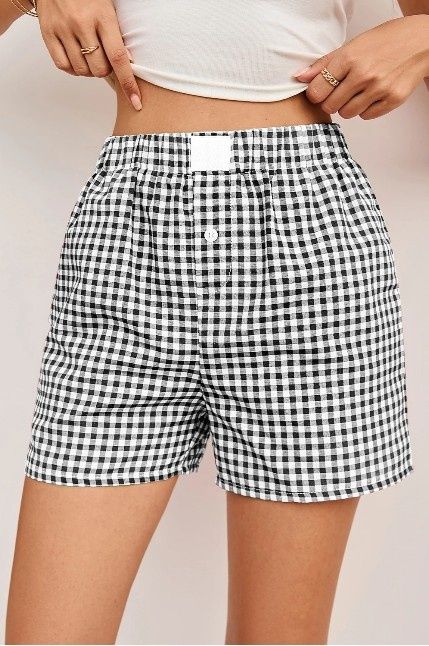 Gingham plaid shorts