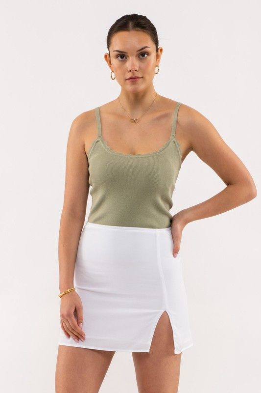 Lulu scallop tank, Colour: Jade, Size: S