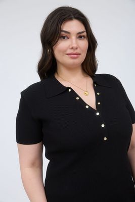 Cleo- half button top *plus