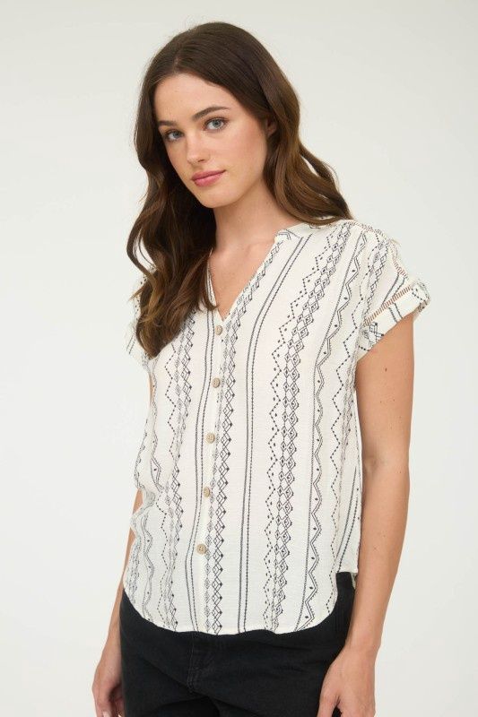 Estelle- geo button down top, Size: S
