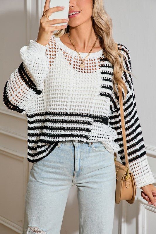 Indie - hallow knit sweater, Size: S