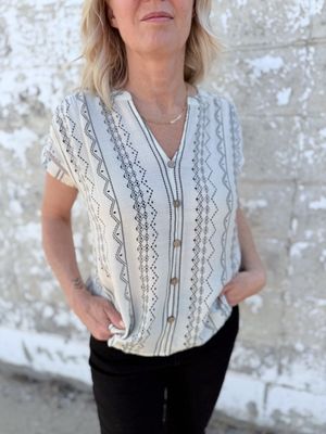 Estelle- geo button down top