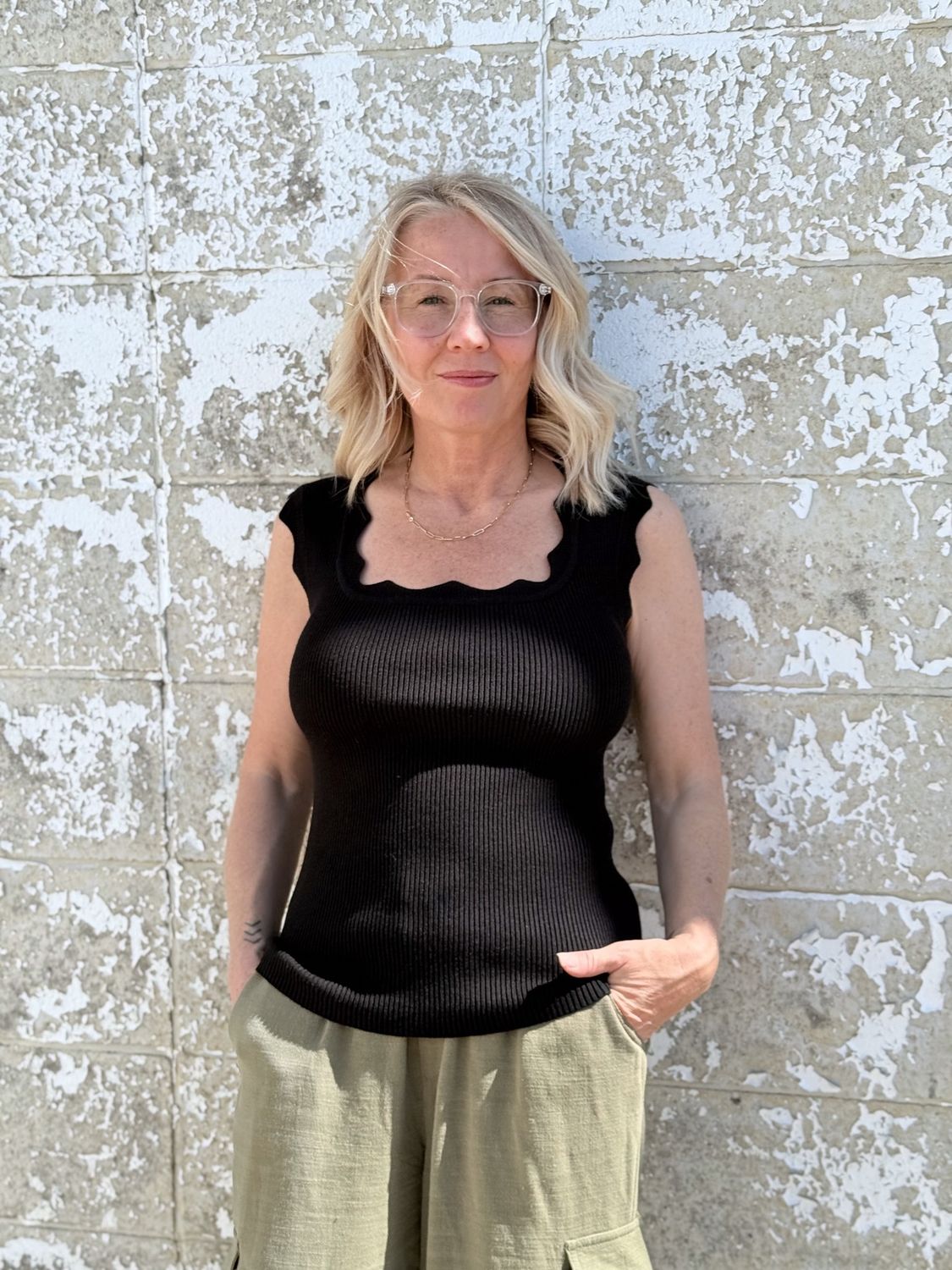 Scalloped Sweater Tank