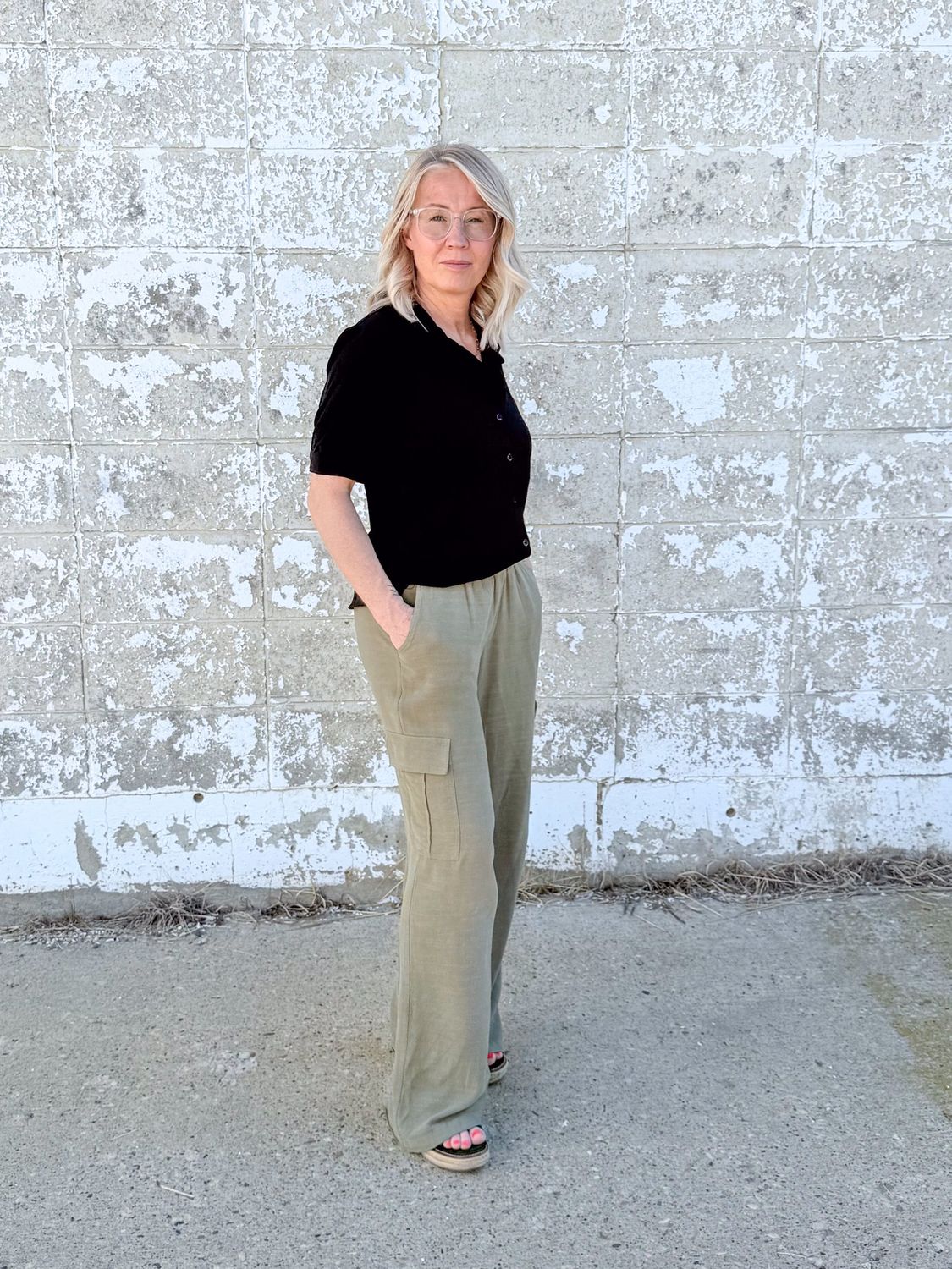 Celeste cargo linen pants