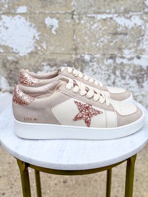 The Liberty Beige | Glitter Star Sneaker