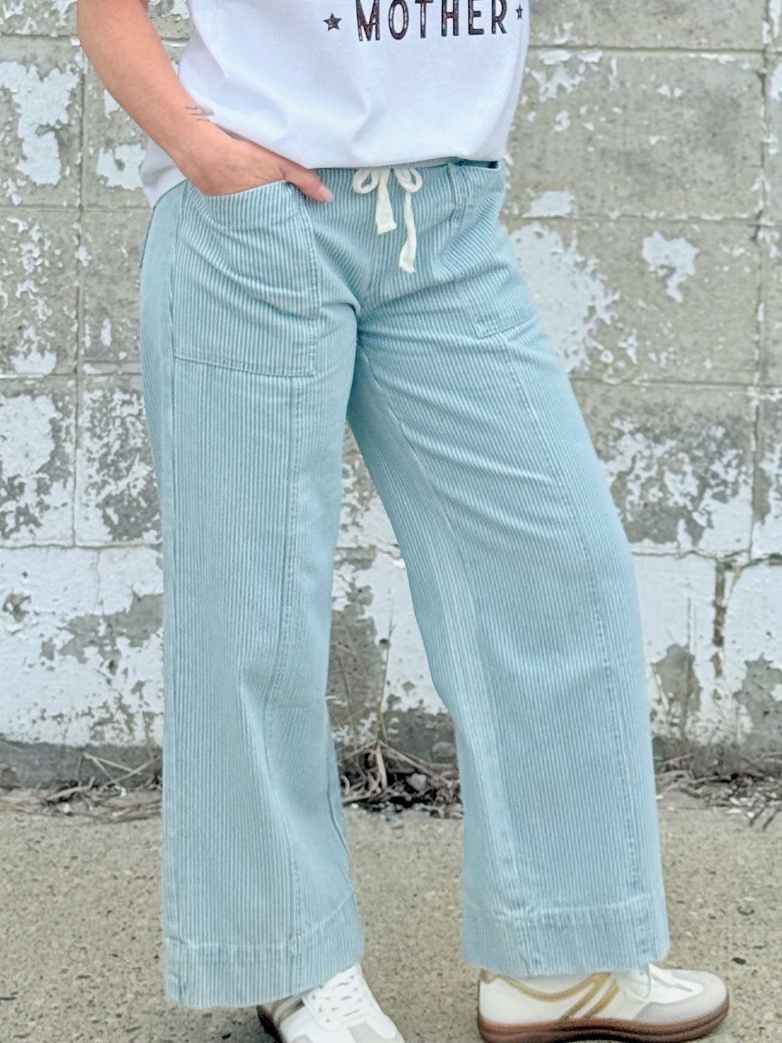 Skylar- linen denim stripe pant, Size: 4