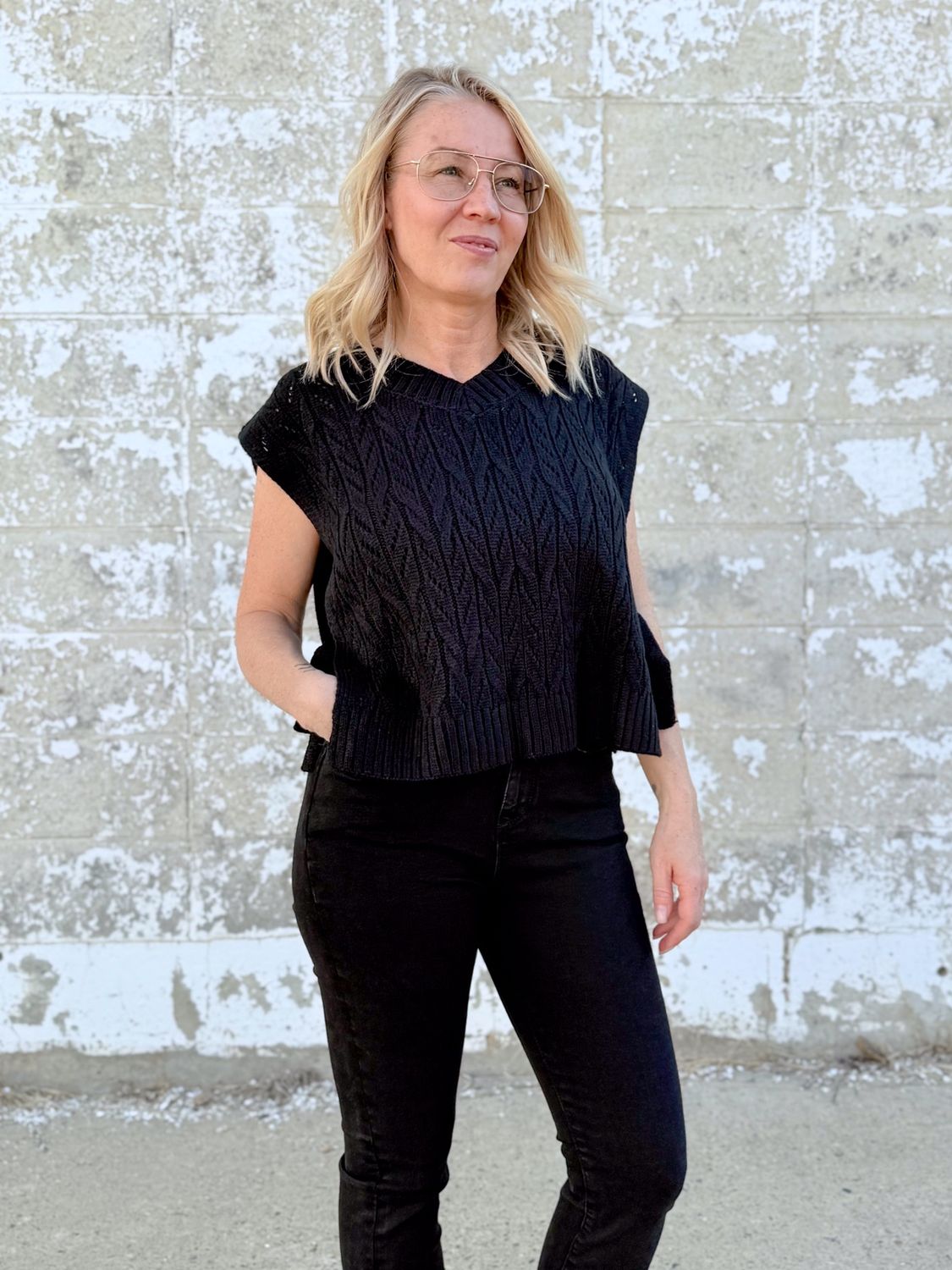 Cable Knit Sweater Vest
