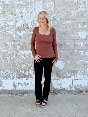 Scalloped Coco Bean Long Sleeve