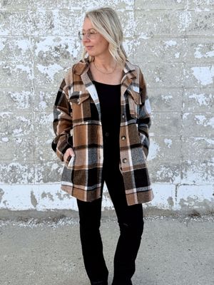 Rebecca Plaid Shacket (short)