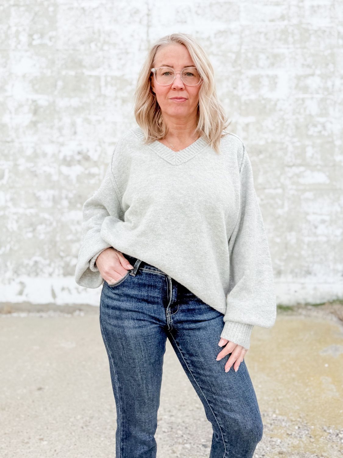 Silver Haze Oversized Pullover