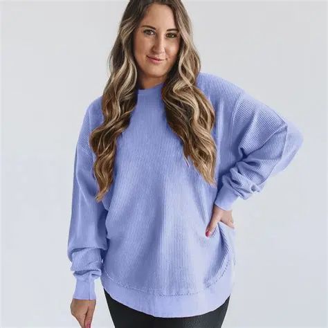 Periwinkle Corded Crew