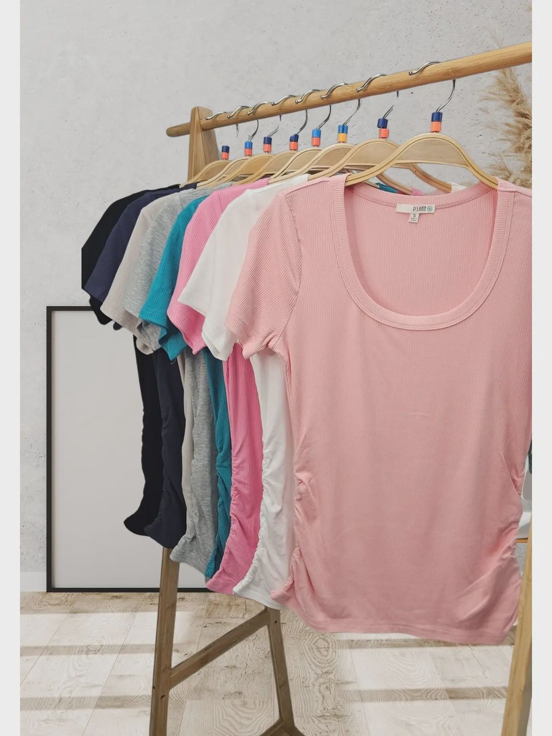 Sutton Ribbed tee -blush