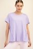 COTTON CLUB SHORT SLEEVE TOP, Color: Lavender, Size: S