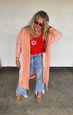 peach pop cardigan