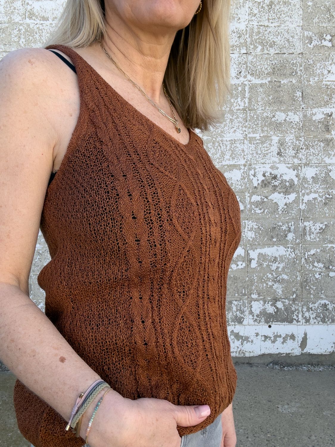 Sierra cable knit tank
