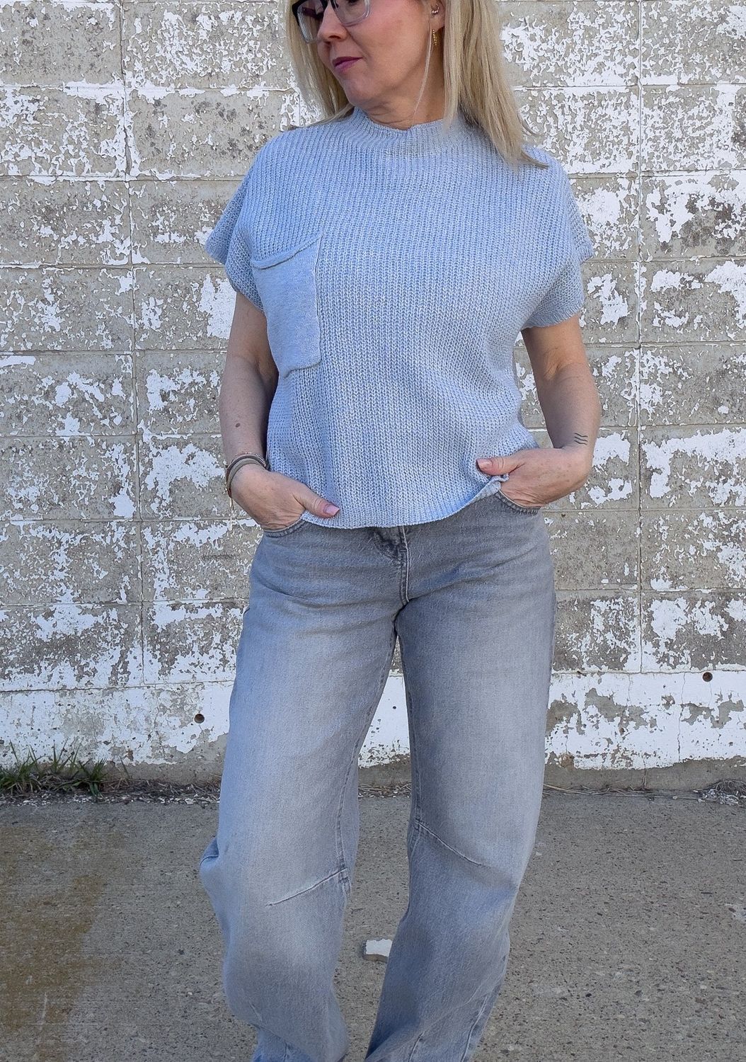 skye drop shoulder top