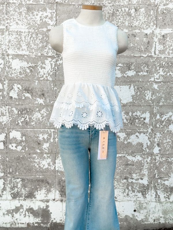 Jaxyn Eylet peplum top