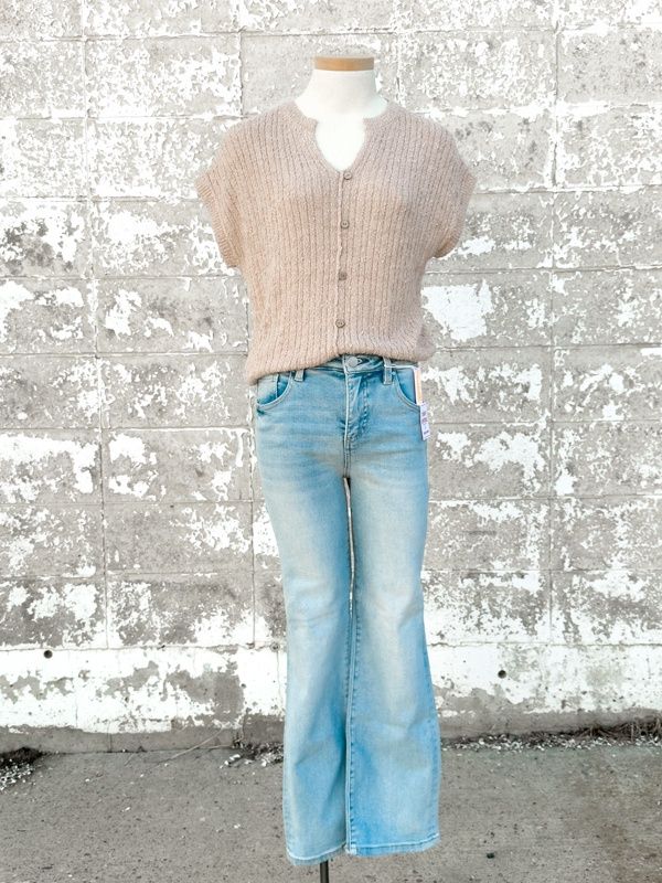 Mabel button knit top