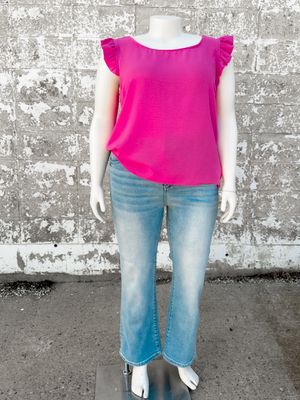 Taliae ruffle cap sleeve top