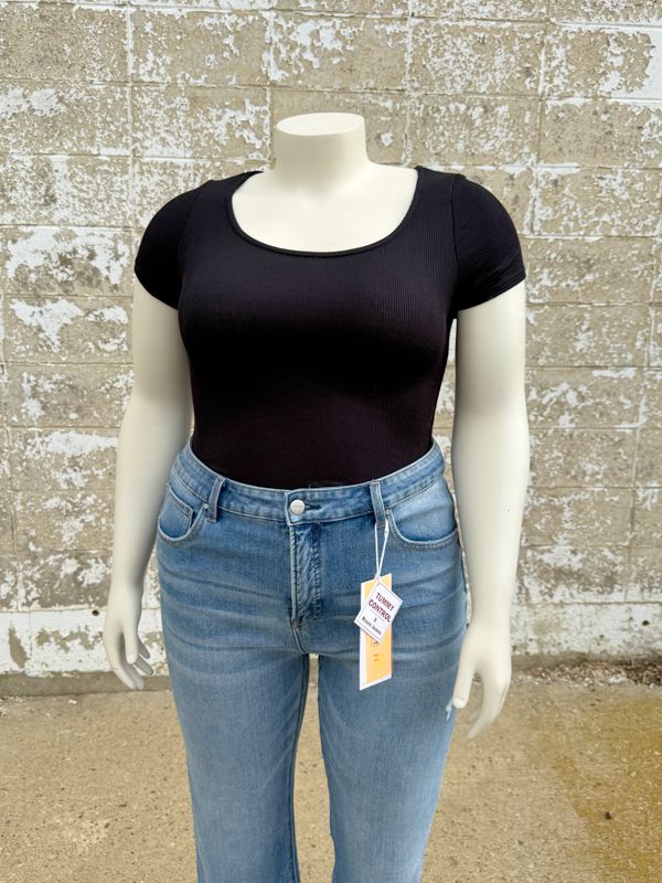 Round neck short sleeve body suit- plus