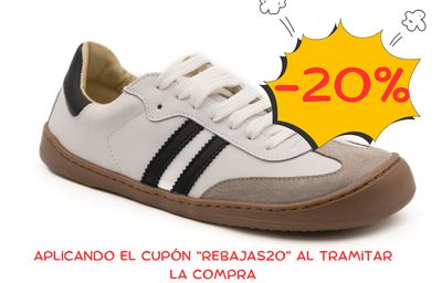 Flexinens – Deportiva barefoot blanca-negra 9026R - Adultos