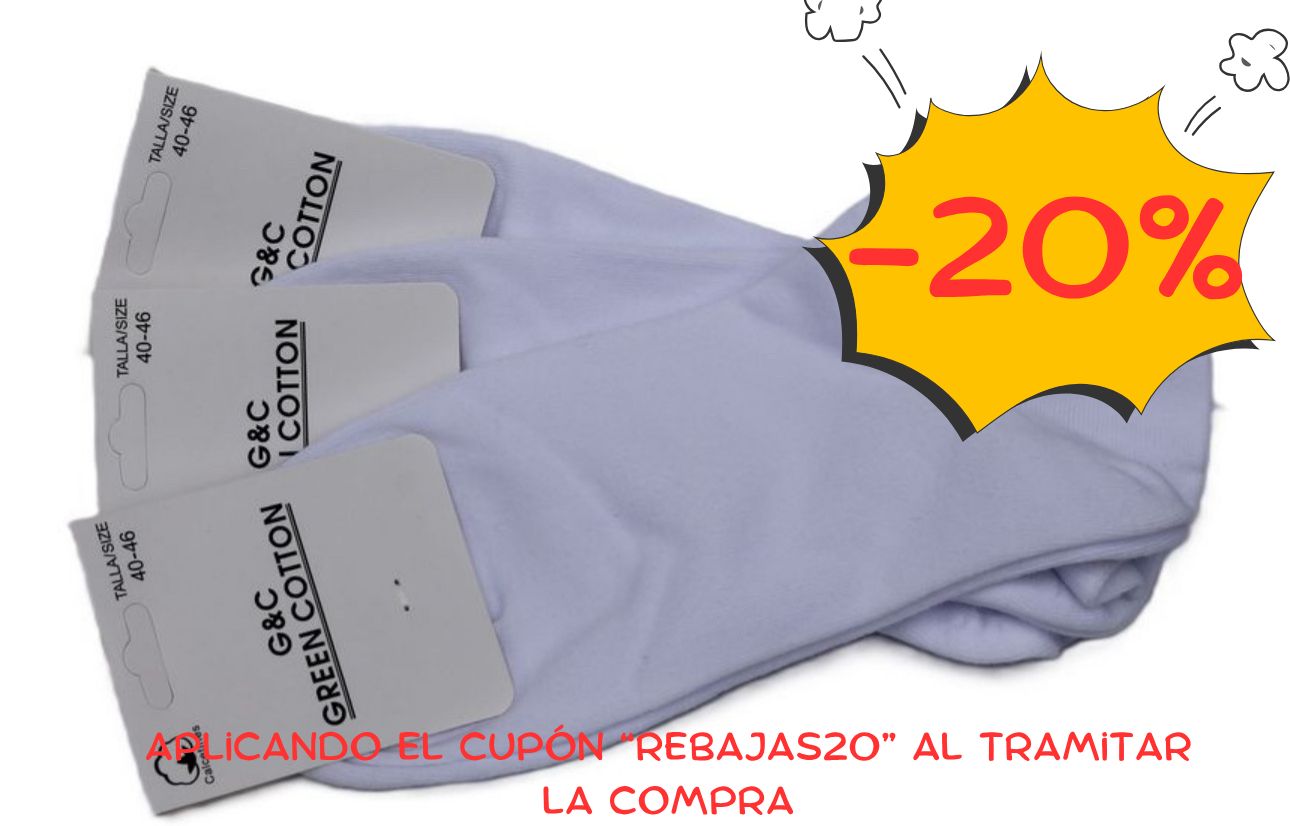 Pack calcetines tobilleros blanco Hombre