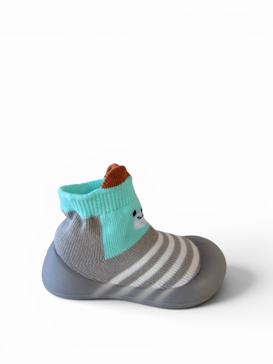 Calcetines "Momitos" con suela de goma  Gris Blanco Oso