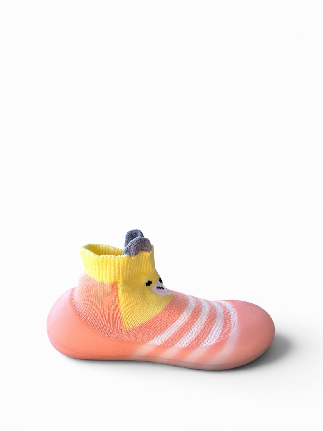 Calcetines "Momitos" con suela de goma naranja blanco oso
