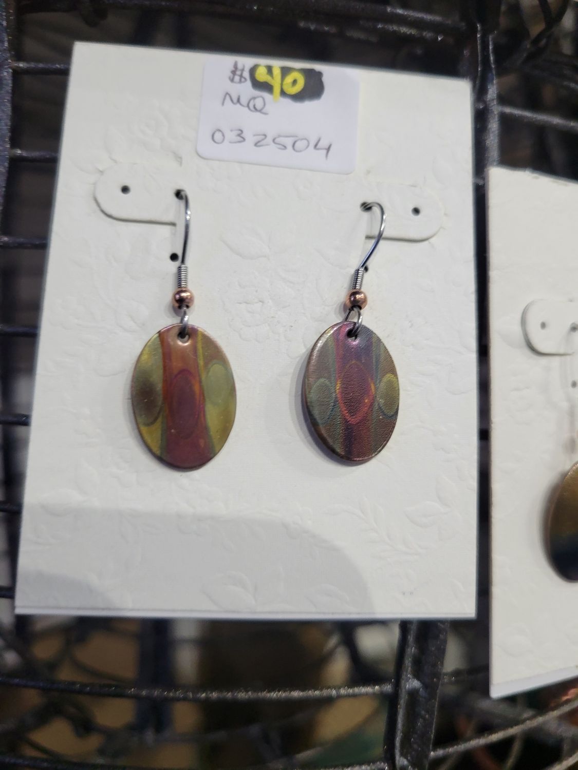 1/2&quot; flat oval earring 2