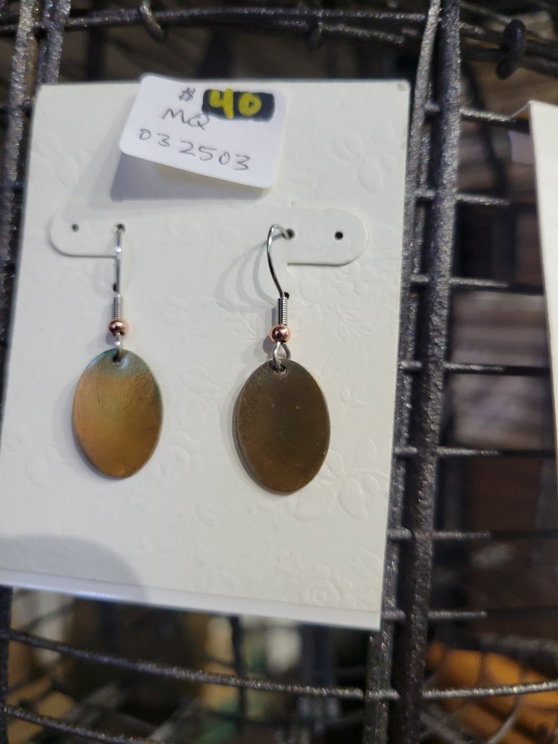 1/2&quot; flat oval earring