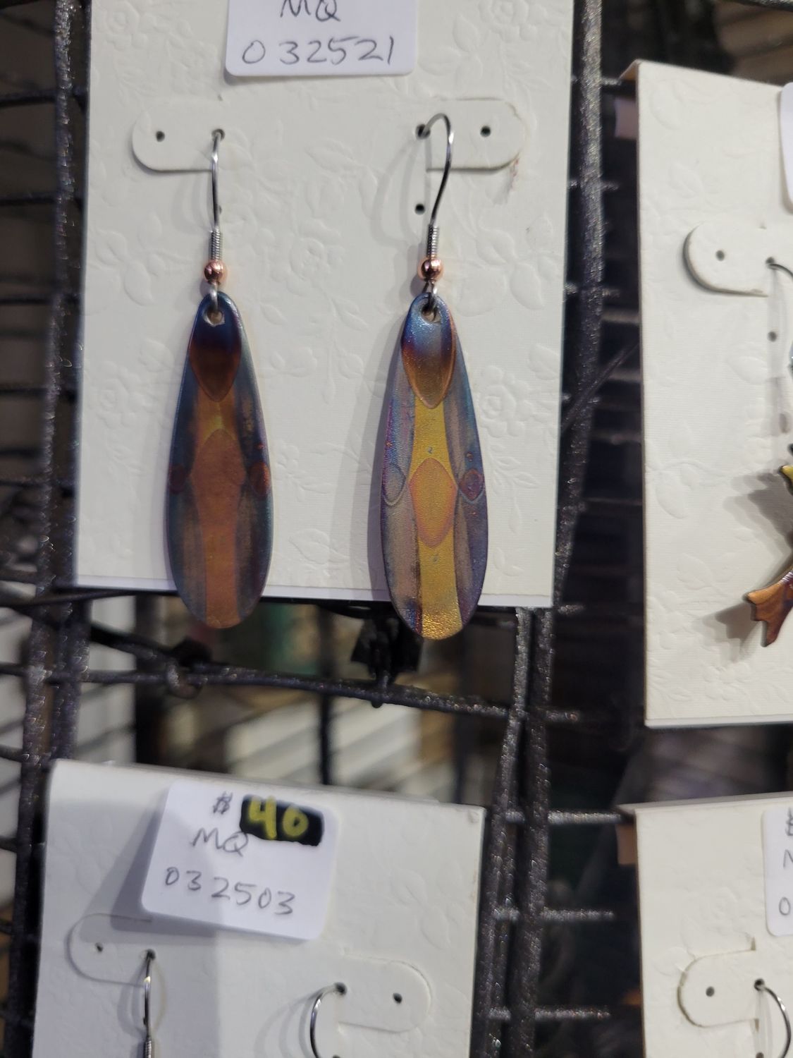 1 1/2&quot; teardrop earring &quot;surfboard&quot; 1