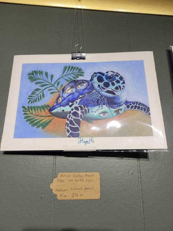 Sea Turtle with Eyes Print