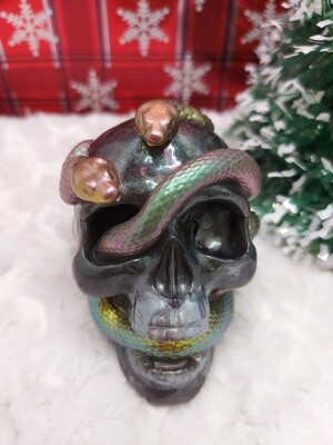 Double Snake Skull - 2.75 in - solid epoxy resin