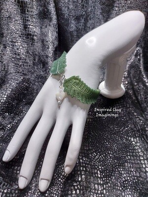 Elven Fern Bleeding Heart Bracelet - Epoxy Resin