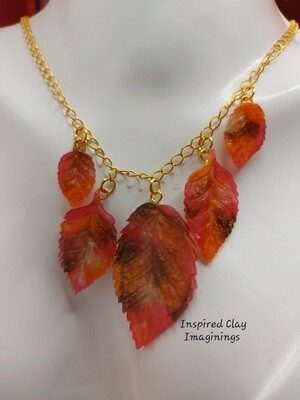 Autumn Falling Leaves Necklace - Epoxy Resin